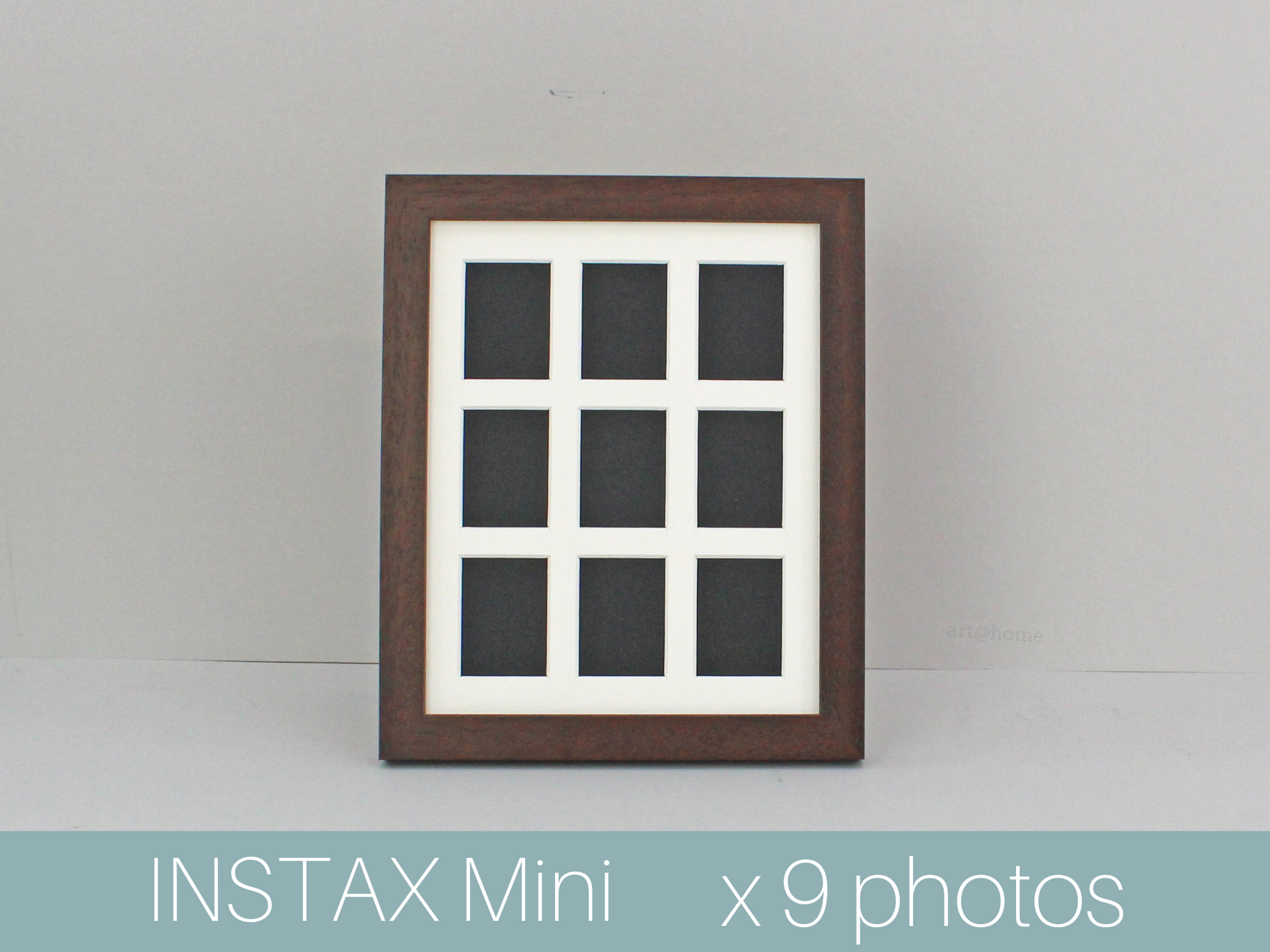 Instax Mini Multi Aperture Wooden Photo Frame. Holds nine instax sized Photos. 10x8" Frame. Portrait or Landscape. Stand or Hang. - PhotoFramesandMore - Wooden Picture Frames