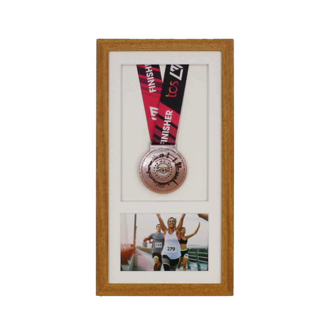 Marathon Medal Frame | Medal & 6x4" Photo | Black or Oak | Wooden | Made in UK