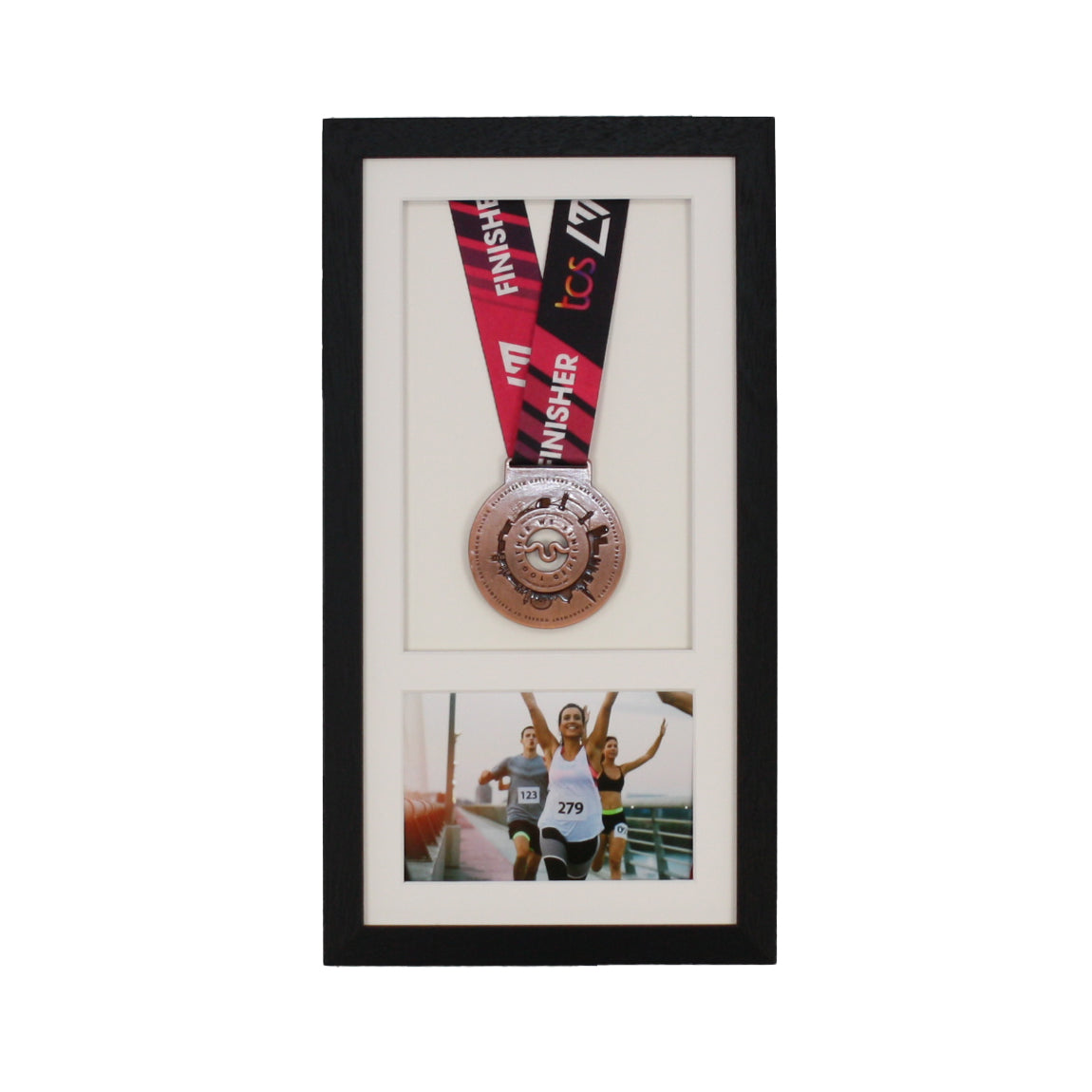 Marathon Medal Frame | Medal & 6x4" Photo | Black or Oak | Wooden | Made in UK
