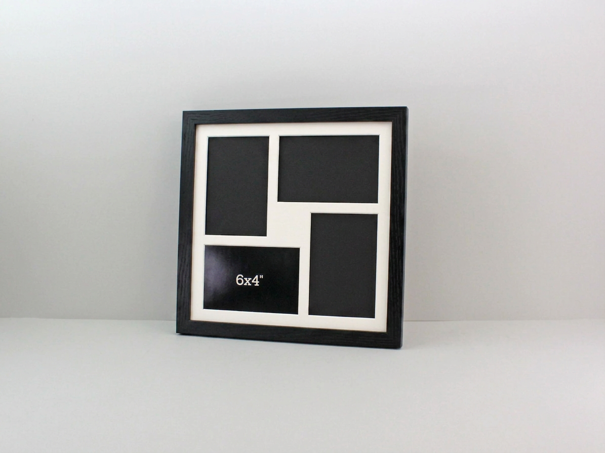 Suits Four 6x4" Photos. 30x30cm. Wooden Multi aperture Frame.