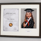 Personalised Graduation Frame with Photo. Naturals Range. Suits an A4 Certificate and an 8x10" Photo.