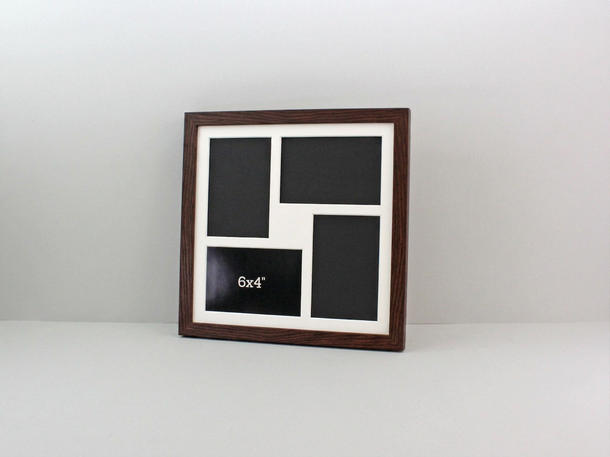 Suits Four 6x4" Photos. 30x30cm. Wooden Multi aperture Frame.