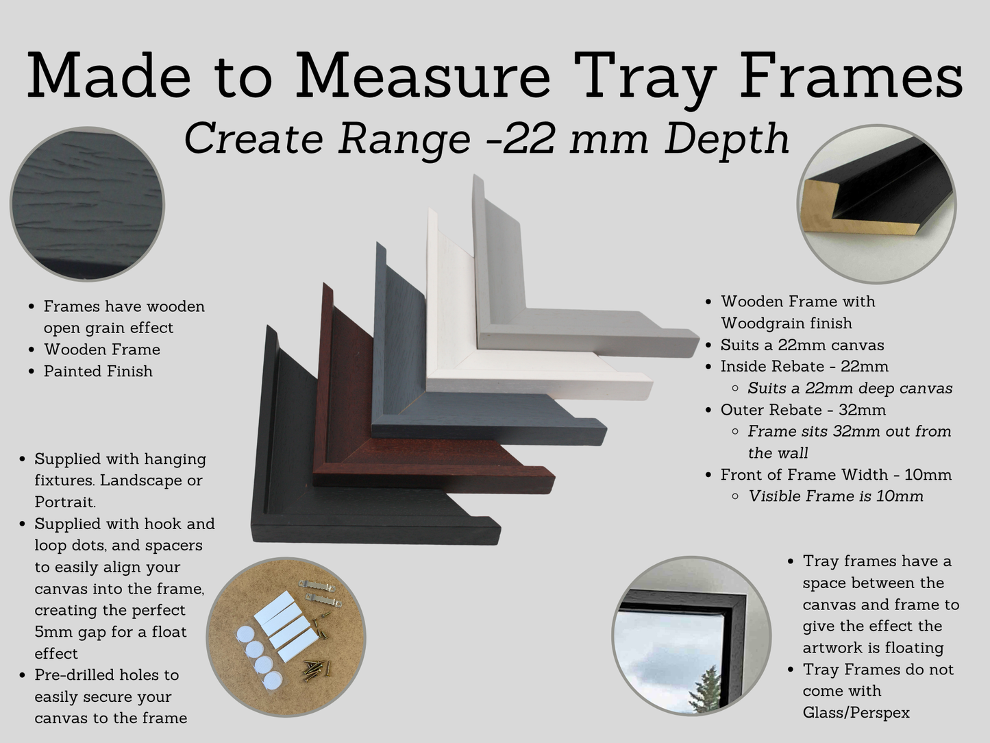 Made To Measure Tray Frames-22mm Canvases