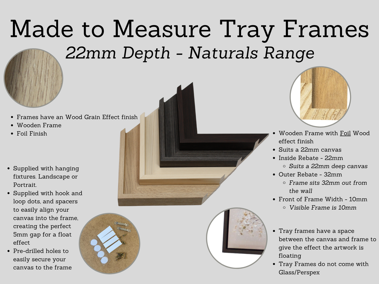 Made To Measure Tray Frames-22mm Canvases