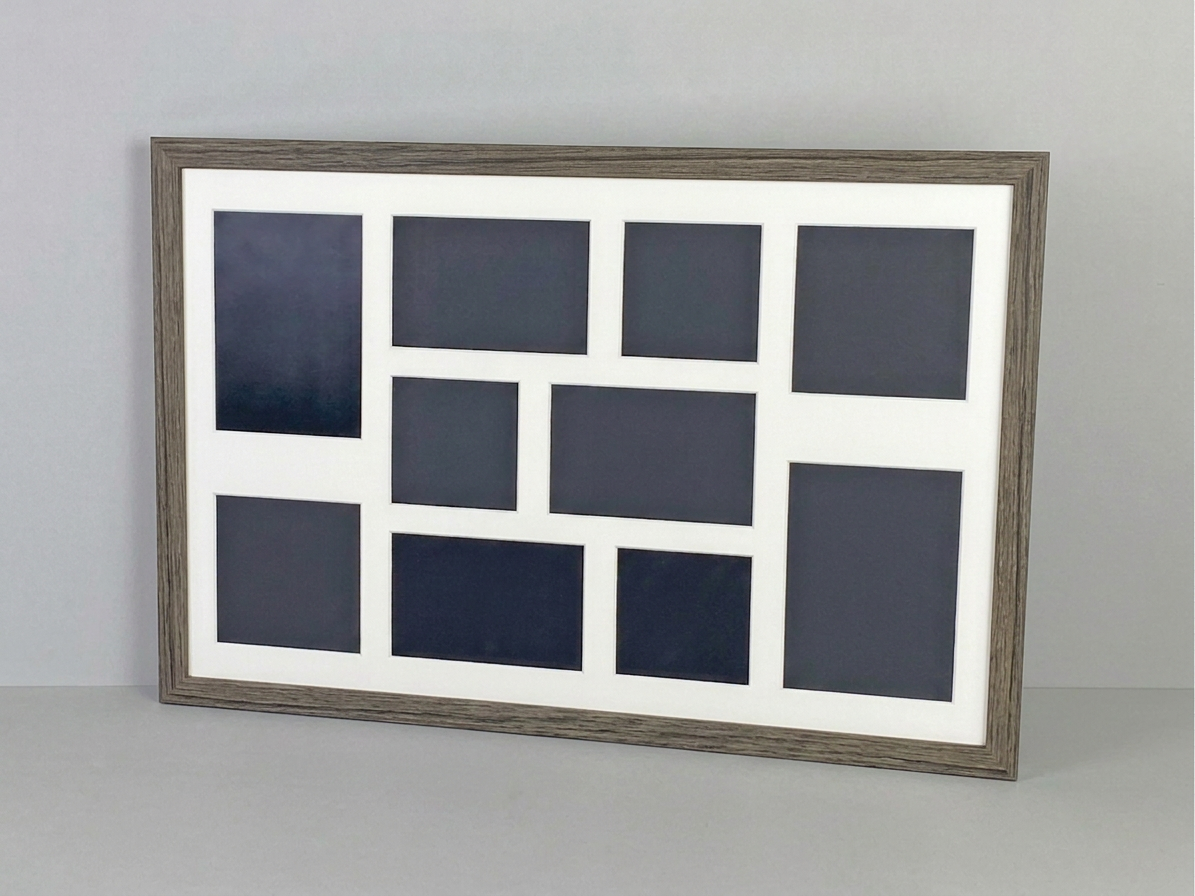 Suits 10 Images, 4x4", 6x4", 5x5", 5x7". Naturals Range.40x60cm. Wooden Multi Aperture Photo Frame.