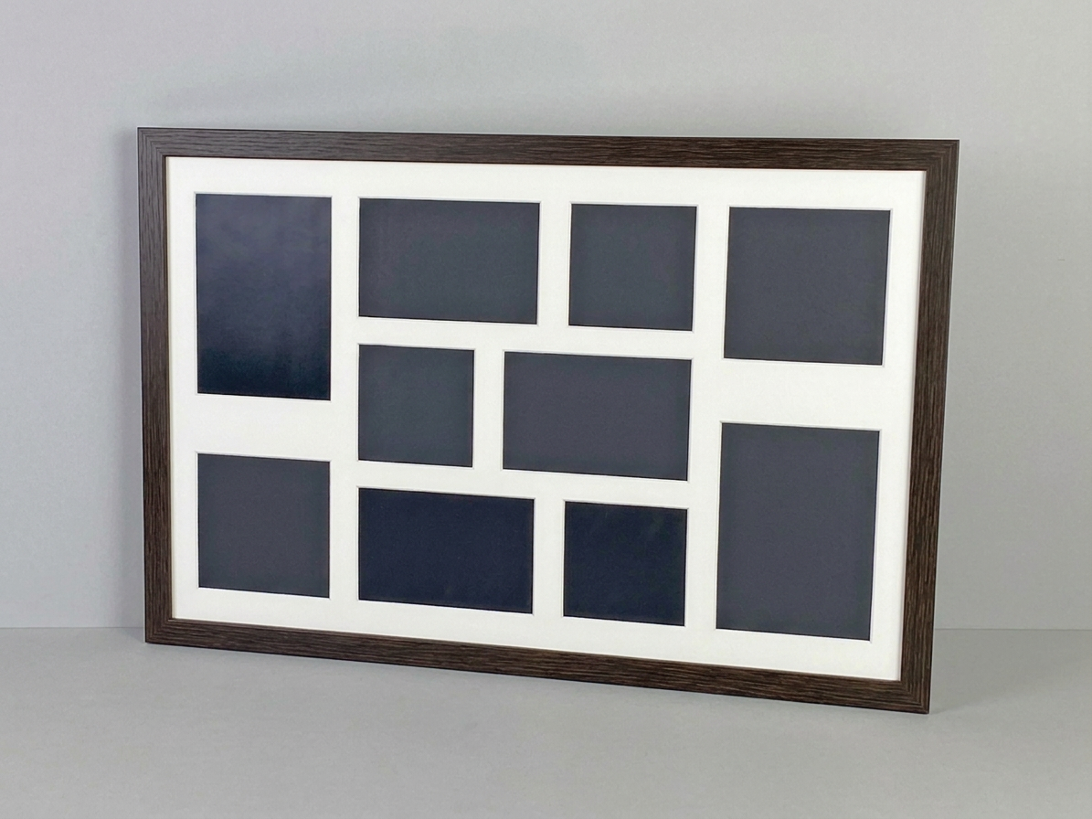 Suits 10 Images, 4x4", 6x4", 5x5", 5x7". Naturals Range.40x60cm. Wooden Multi Aperture Photo Frame.