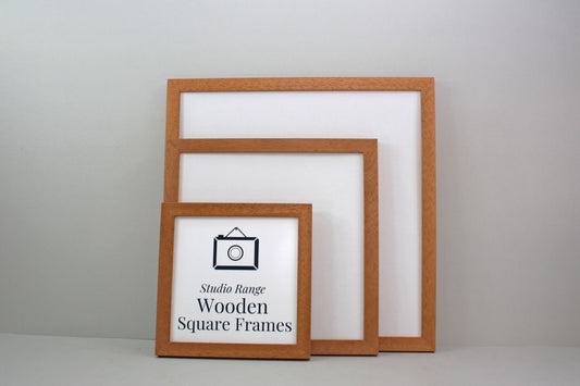 Oak Colour - Square Wooden Frames | Standard Size Frames - PhotoFramesandMore - Wooden Picture Frames