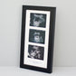 Baby Scan Frame - Portrait Multi Aperture Frame for Three scans and text. - PhotoFramesandMore - Wooden Picture Frames