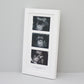 Baby Scan Frame - Portrait Multi Aperture Frame for Three scans and text. - PhotoFramesandMore - Wooden Picture Frames