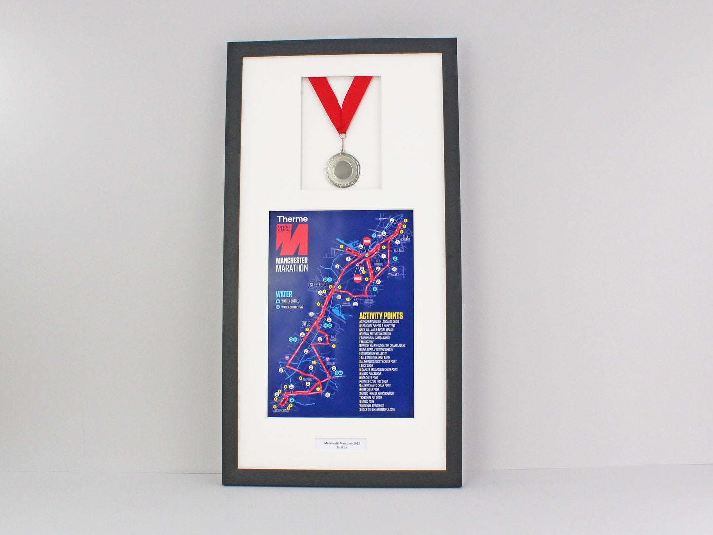 Personalised Medal Display frame for One Medal and A4 Certificate / Course Map.