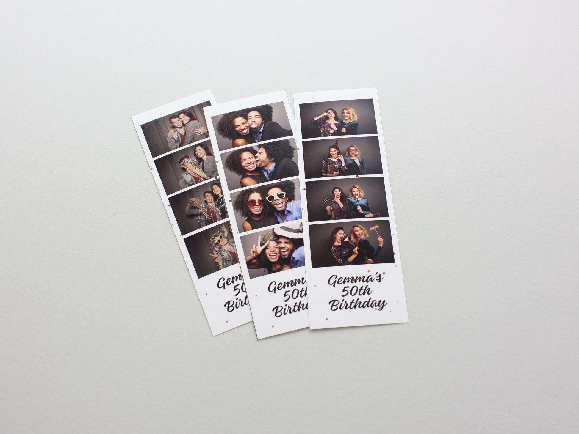 Photo Booth Strip Floating Frame - 3 Photo Booth Strips - Floating Photo Frame showing the entire Photo strip, including border. - PhotoFramesandMore - Wooden Picture Frames