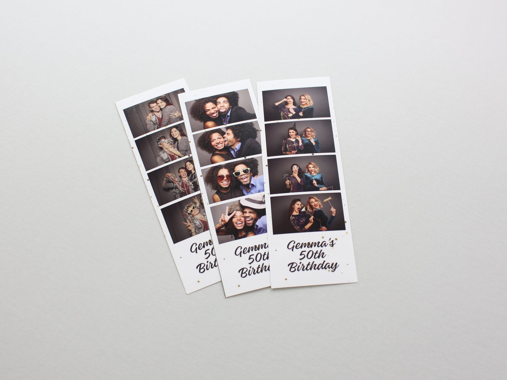 Photo Booth Strip Floating Frame - 2 Photo Booth Strips - Floating Photo Frame showing the entire Photo strip, including border. - PhotoFramesandMore - Wooden Picture Frames