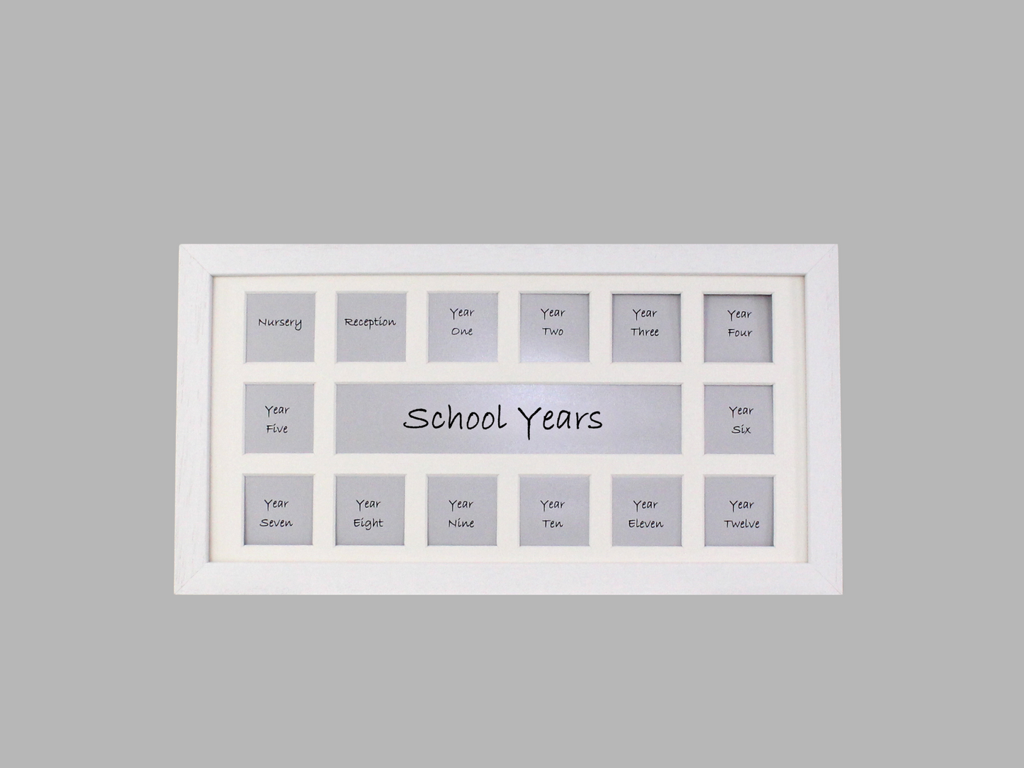 School Years Photo Frame - Multi Aperture Frame. 20x40cm. - PhotoFramesandMore - Wooden Picture Frames