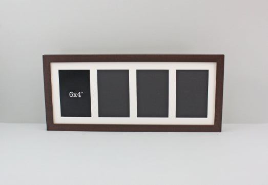 20x50cm. Multi Aperture Frame. Holds Four 6x4" photos.Wooden Collage Frame.