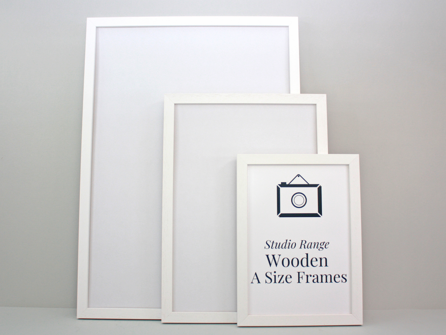 White A-Size Frames - A1, A2, A3, A4 Size Wooden Poster Frame - PhotoFramesandMore - Wooden Picture Frames