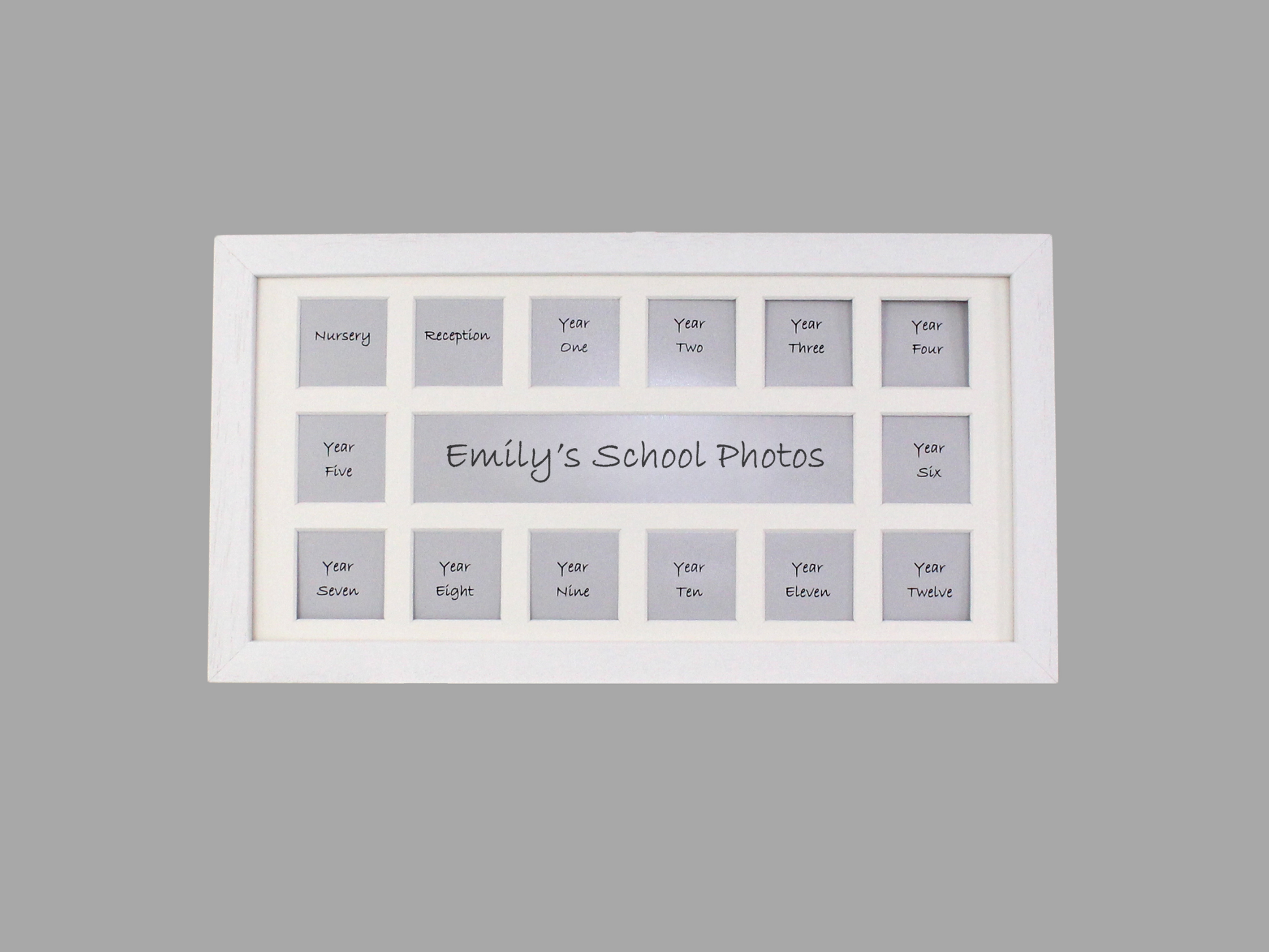 Personalised School Years Photo Frame - Multi Aperture Frame. 20x40cm. - PhotoFramesandMore - Wooden Picture Frames