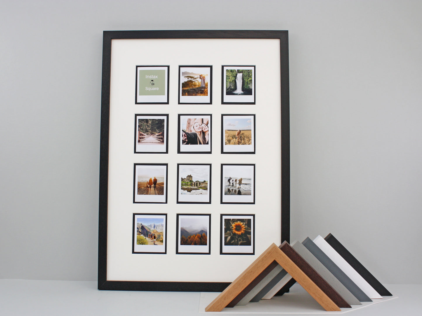 Instax Film Float Frame - Suits Twelve Instax Squares - PhotoFramesandMore - Wooden Picture Frames