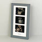 Baby Scan Frame - Portrait Multi Aperture Frame for Three scans and text. - PhotoFramesandMore - Wooden Picture Frames