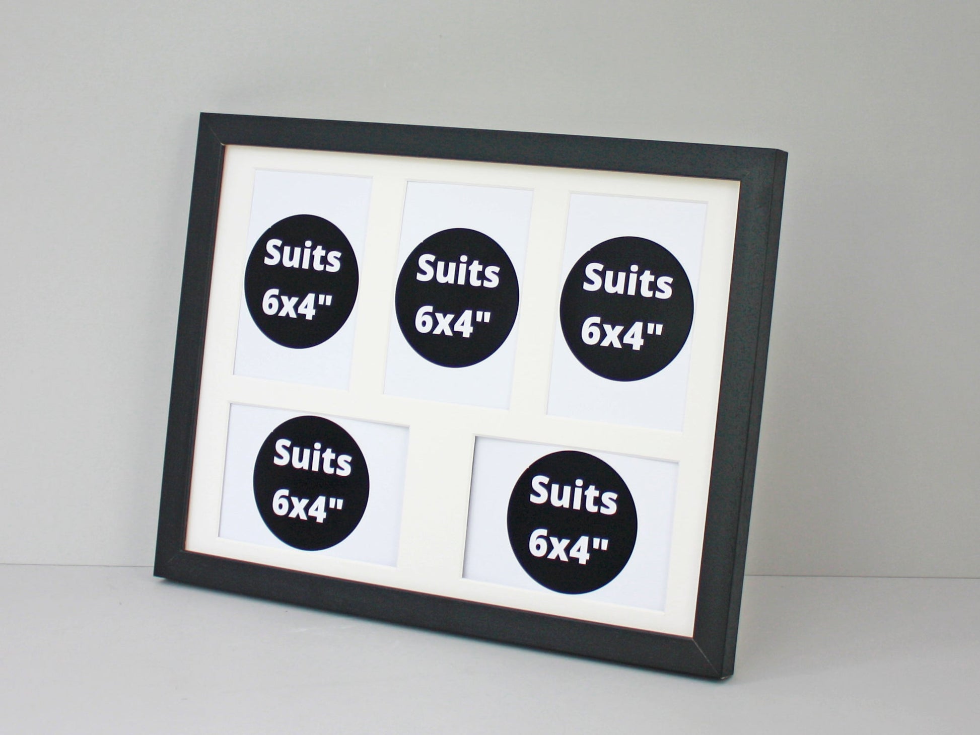 Suits Five 6x4" Photos. 30x40cm. Wooden Multi Aperture / Collage Frame. - PhotoFramesandMore - Wooden Picture Frames