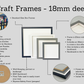 Square Wooden Craft / Box Frame- 18mm Deep. Standard Sizes. - PhotoFramesandMore - Wooden Picture Frames