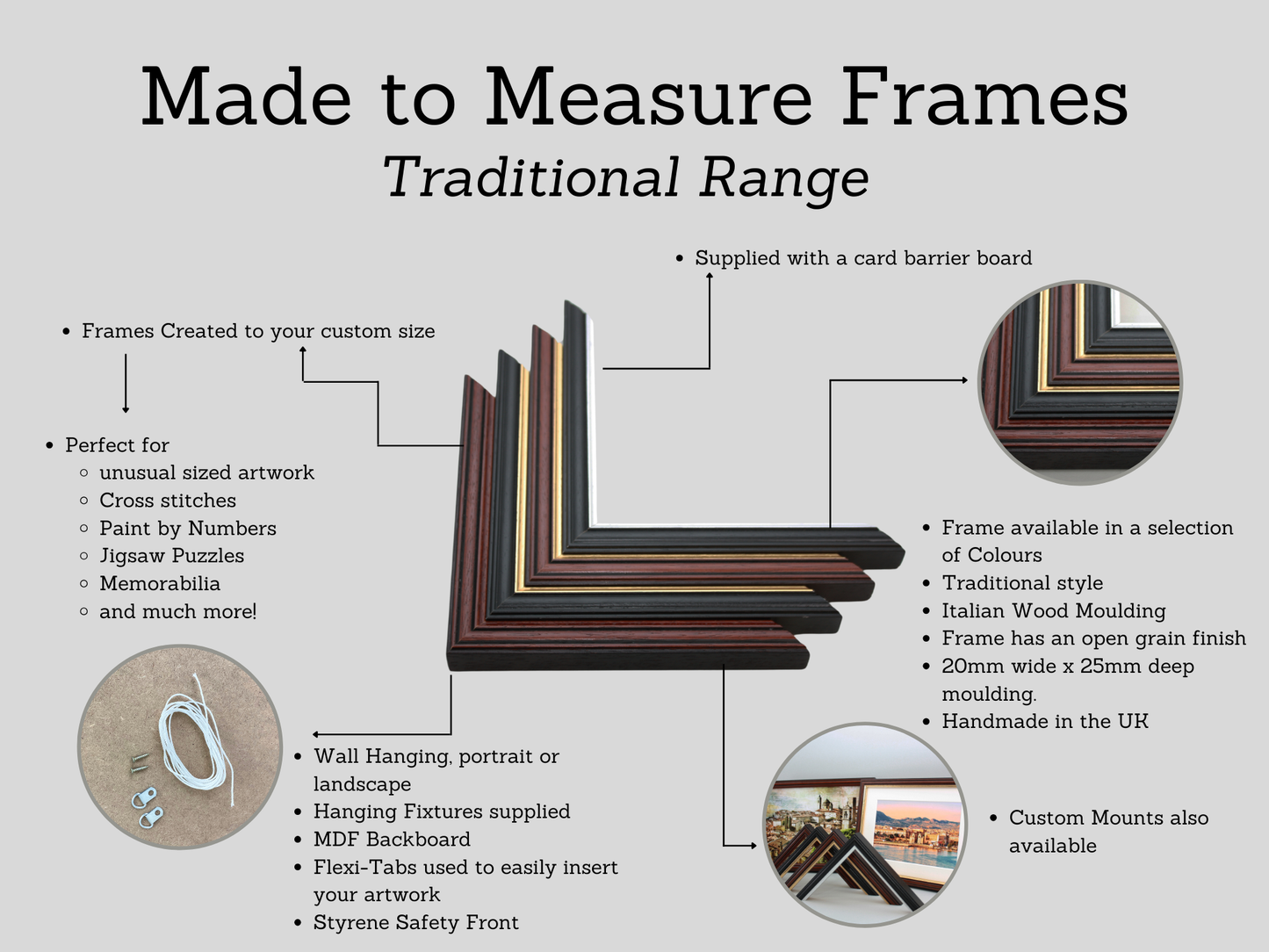 Made To Measure - Traditional Range - Wooden Picture Frames - PhotoFramesandMore - Wooden Picture Frames