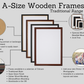 Mahogany with a gold trim - A-Size Frames - Traditional Style - A1, A2, A3, A4 Size Wooden Poster Frame