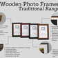 Mahogany Colour - Traditional Style Wooden Photo Frames - Stand or Hang.