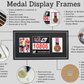 Sports Medal Display Frame for Medal, Race Bib and Photo. Traditional Style Frame. Perfect to showcase Marathon Medals.