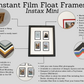 Instax Film Float Frame - Suits One Instax Mini - PhotoFramesandMore - Wooden Picture Frames