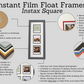 Instax Film Float Frame - Suits Twelve Instax Squares - PhotoFramesandMore - Wooden Picture Frames