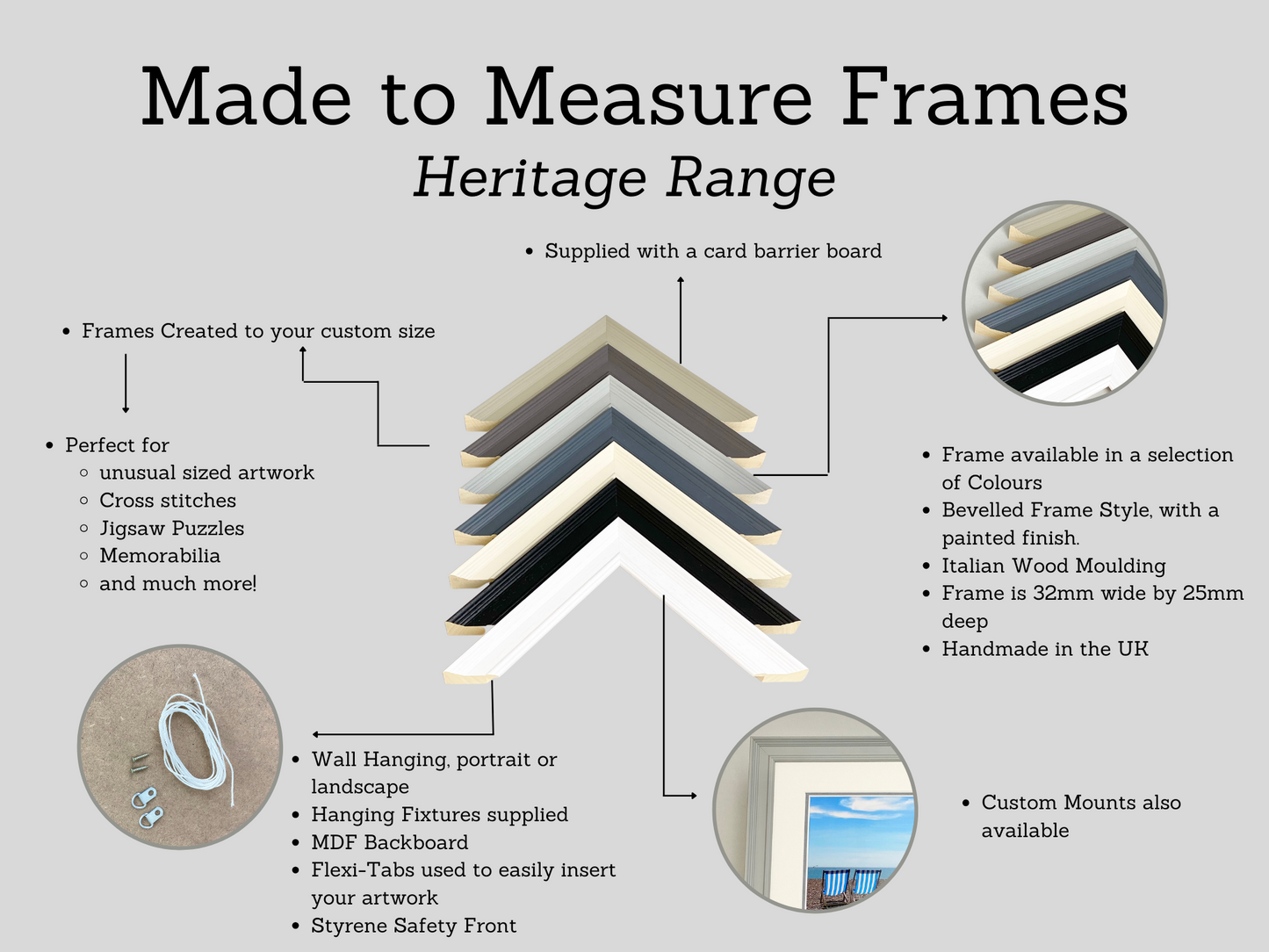 Made To Measure - Traditional style Wooden Picture Frames - Heritage Range