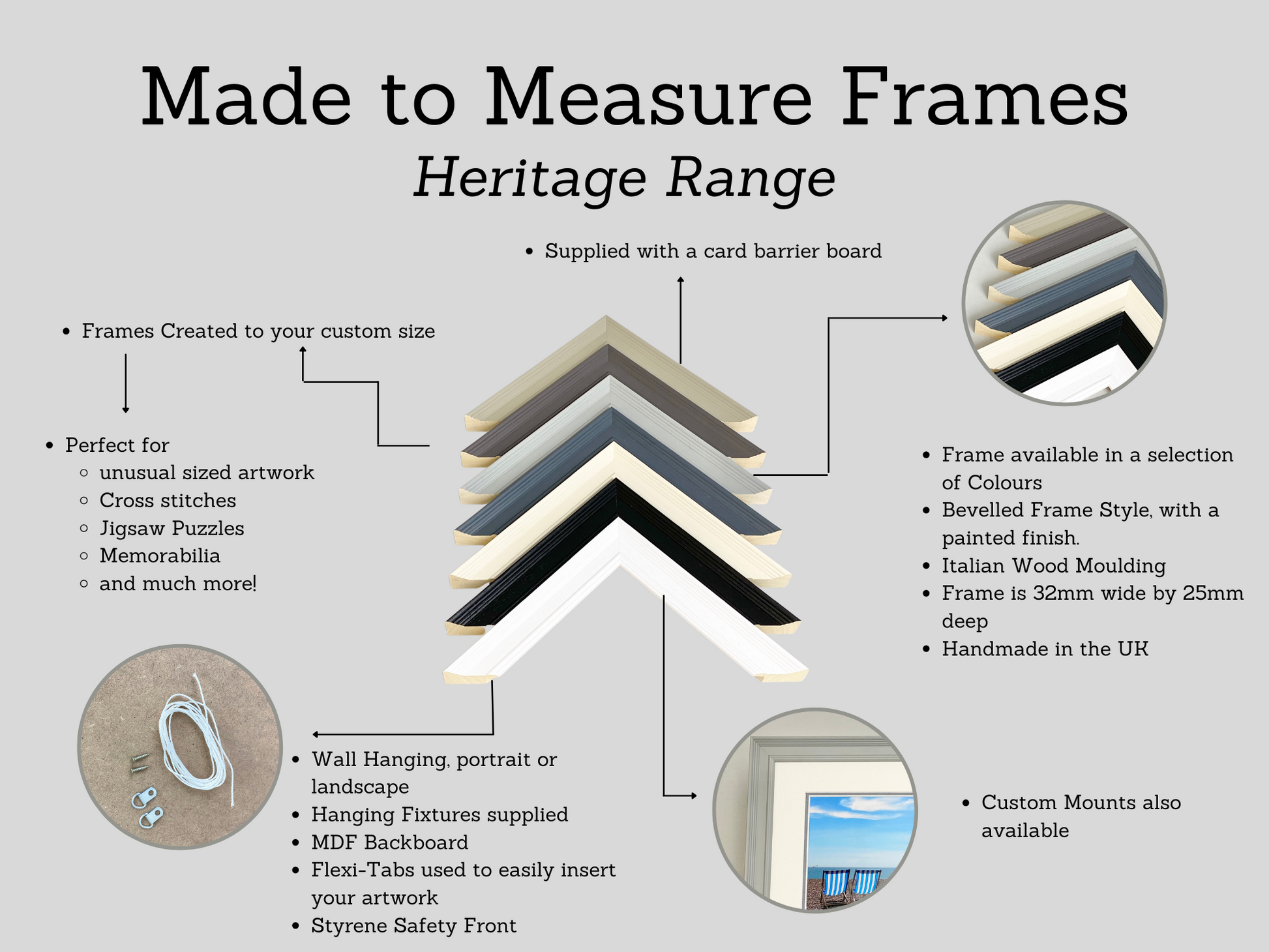 Made To Measure - Traditional style Wooden Picture Frames - Heritage Range - PhotoFramesandMore - Wooden Picture Frames