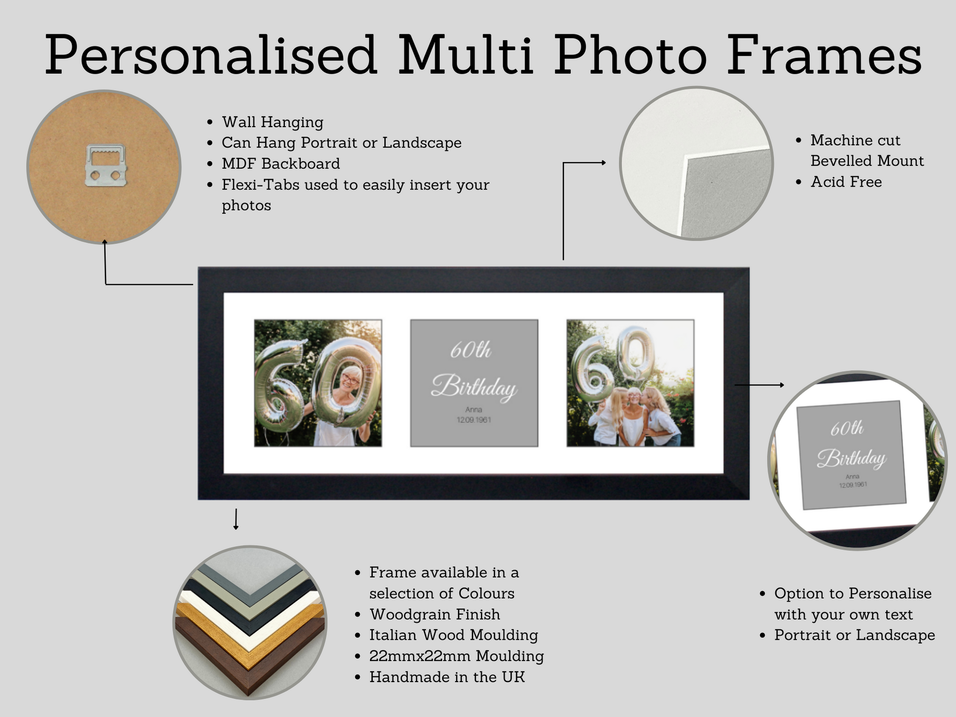 Personalised Engagement / Wedding / Anniversary Frames. - PhotoFramesandMore - Wooden Picture Frames