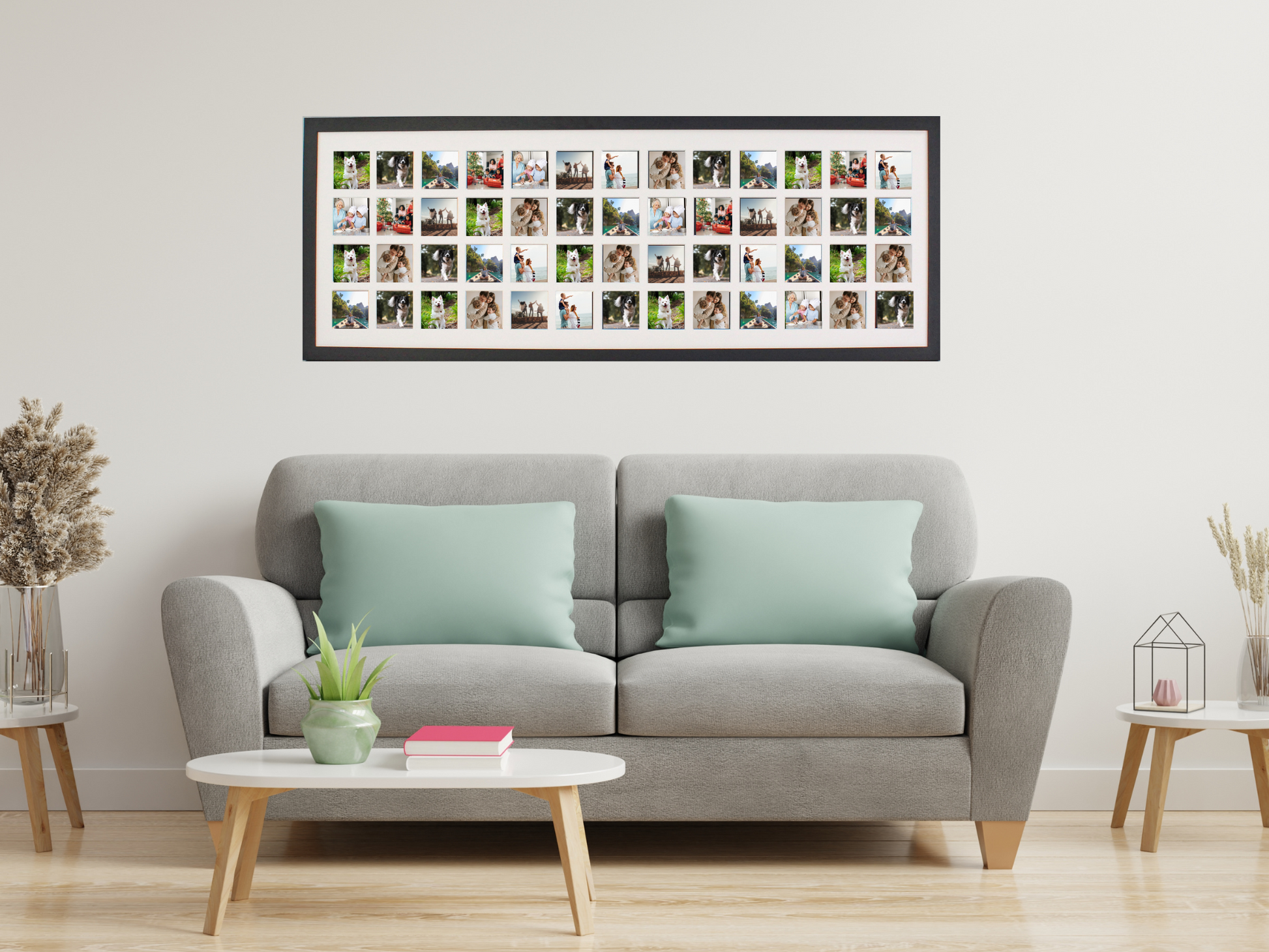 Square Multi Aperture Photo Frame. Capture a photo every week for a year! Suits 52 2.5x2.5inch Photos. 35x100 - PhotoFramesandMore - Wooden Picture Frames