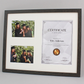 Graduation Frame with Photos. Naturals Range. Suits an A4 Certificate and two 5x7" Photos.