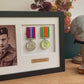 Personalised Military  Medal display Frame for Two Medals and a 6x4" Photograph. A4. .   | Service Medal | War Medal | WW1 | WW2