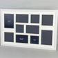 Suits 10 Images, 4x4", 6x4", 5x5", 5x7".Mixed apertures. 40x60cm. Wooden Multi Aperture Photo Frame.
