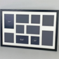 Suits 10 Images, 4x4", 6x4", 5x5", 5x7".Mixed apertures. 40x60cm. Wooden Multi Aperture Photo Frame.