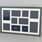 Suits 10 Images, 4x4", 6x4", 5x5", 5x7".Mixed apertures. 40x60cm. Wooden Multi Aperture Photo Frame.