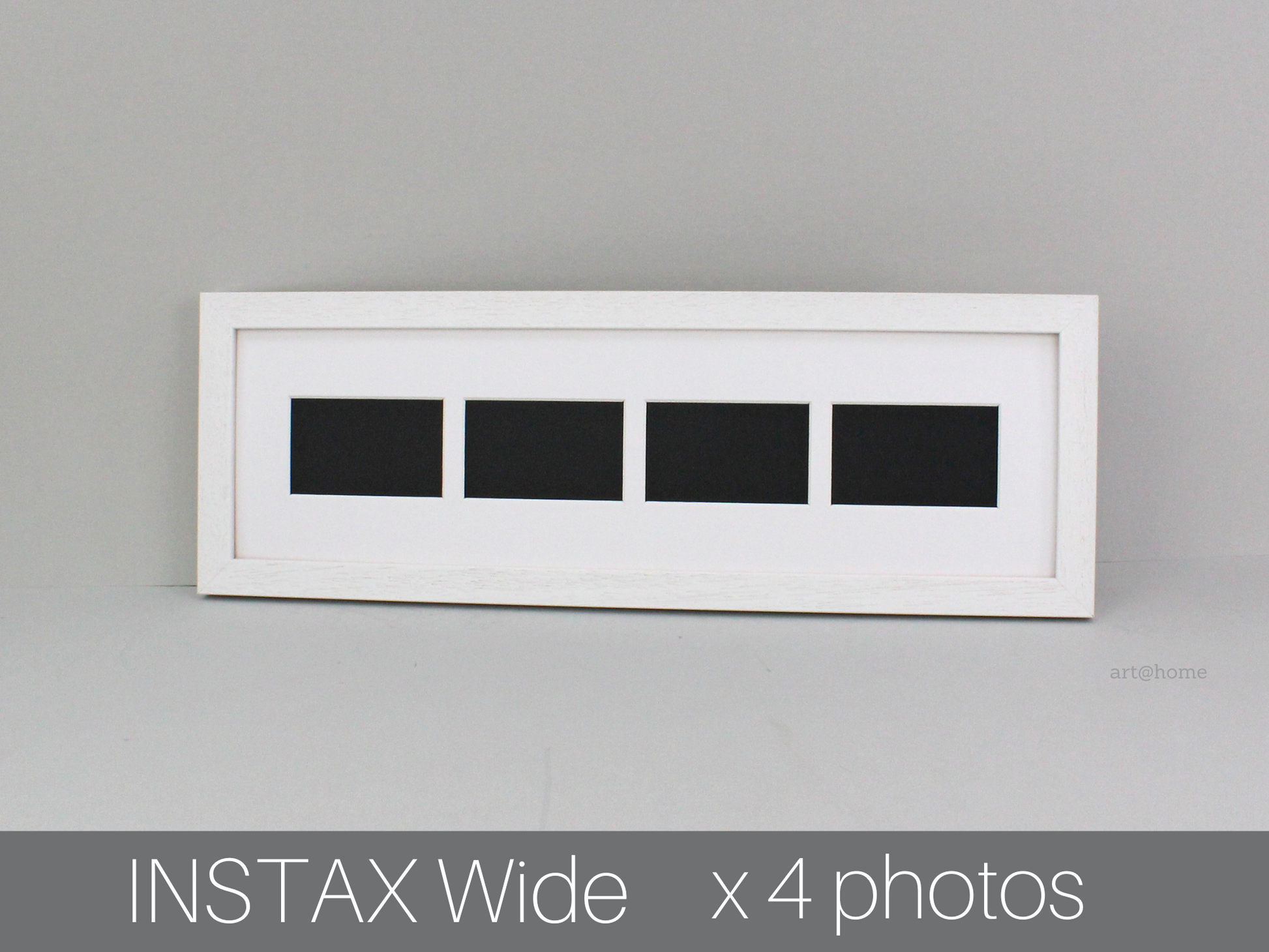 Instax Wide. Suits Four Instax wide sized Photos, Visual aperture 9.5x5.8cm. 15x50cm.Wooden Multi Aperture Frame. Portrait or Landscape. - PhotoFramesandMore - Wooden Picture Frames