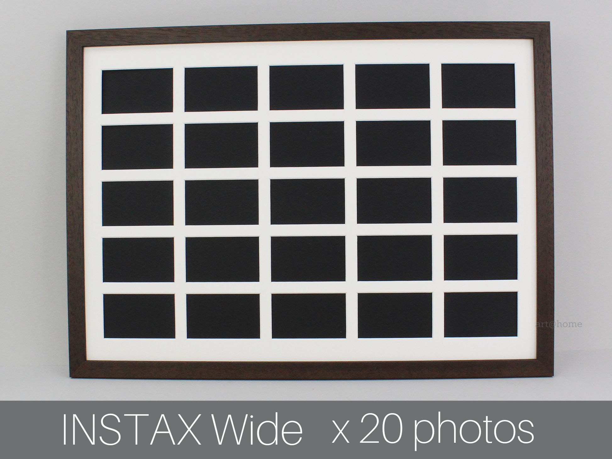 Instax Wide. Suits Twenty-five Instax wide sized Photos, Visual aperture 9.5x5.8cm. A2 Wooden Multi Aperture Frame. Portrait or Landscape. - PhotoFramesandMore - Wooden Picture Frames
