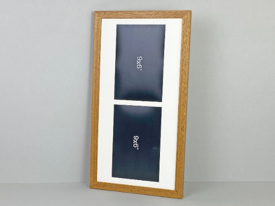 Suits Two 9x6" Photos. 25x50. Wooden Multi Aperture Frame. - PhotoFramesandMore