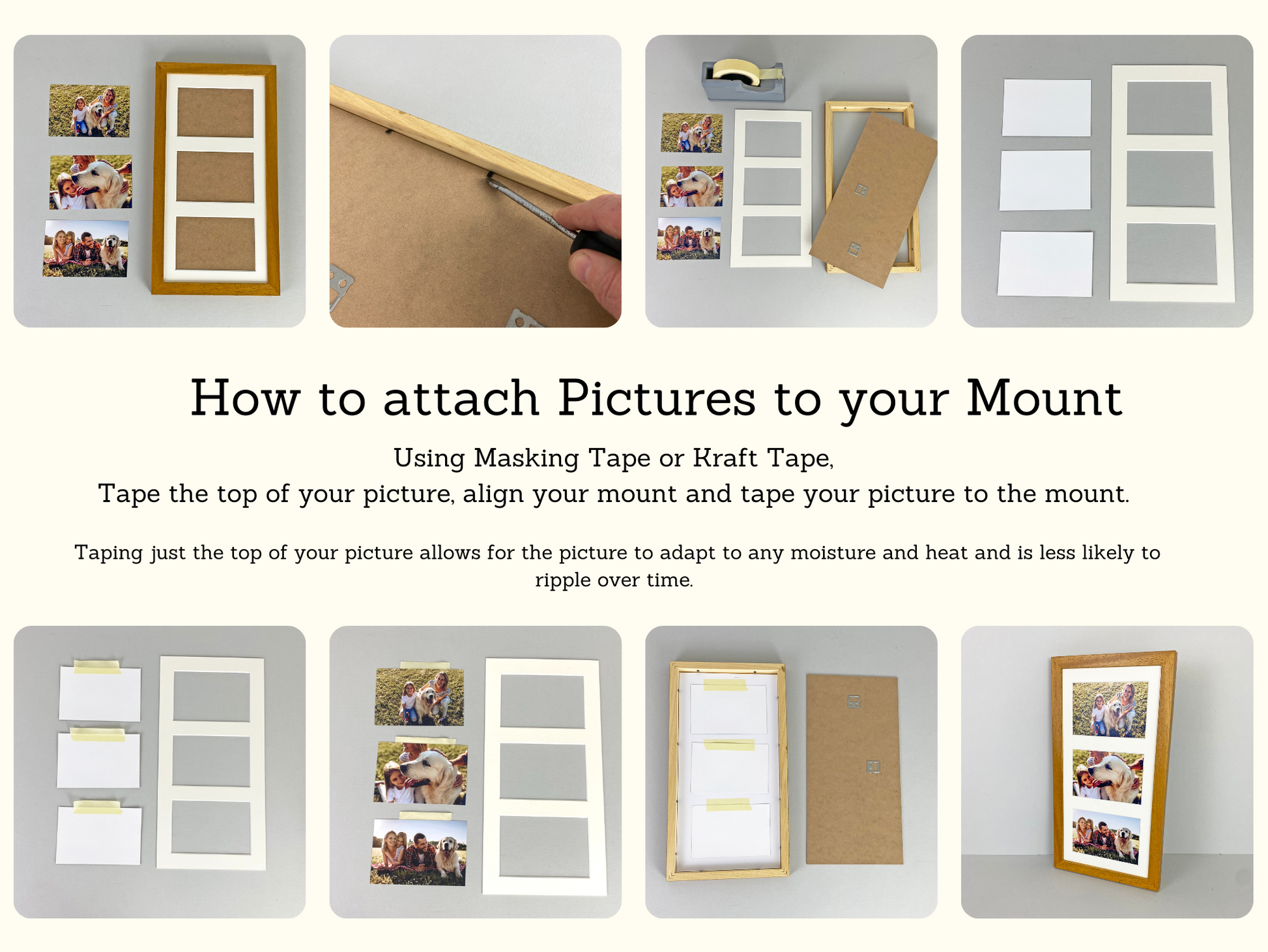 Multi Photo Picture Frame Holds 6 6x4 Photos in a 22mm White Wood