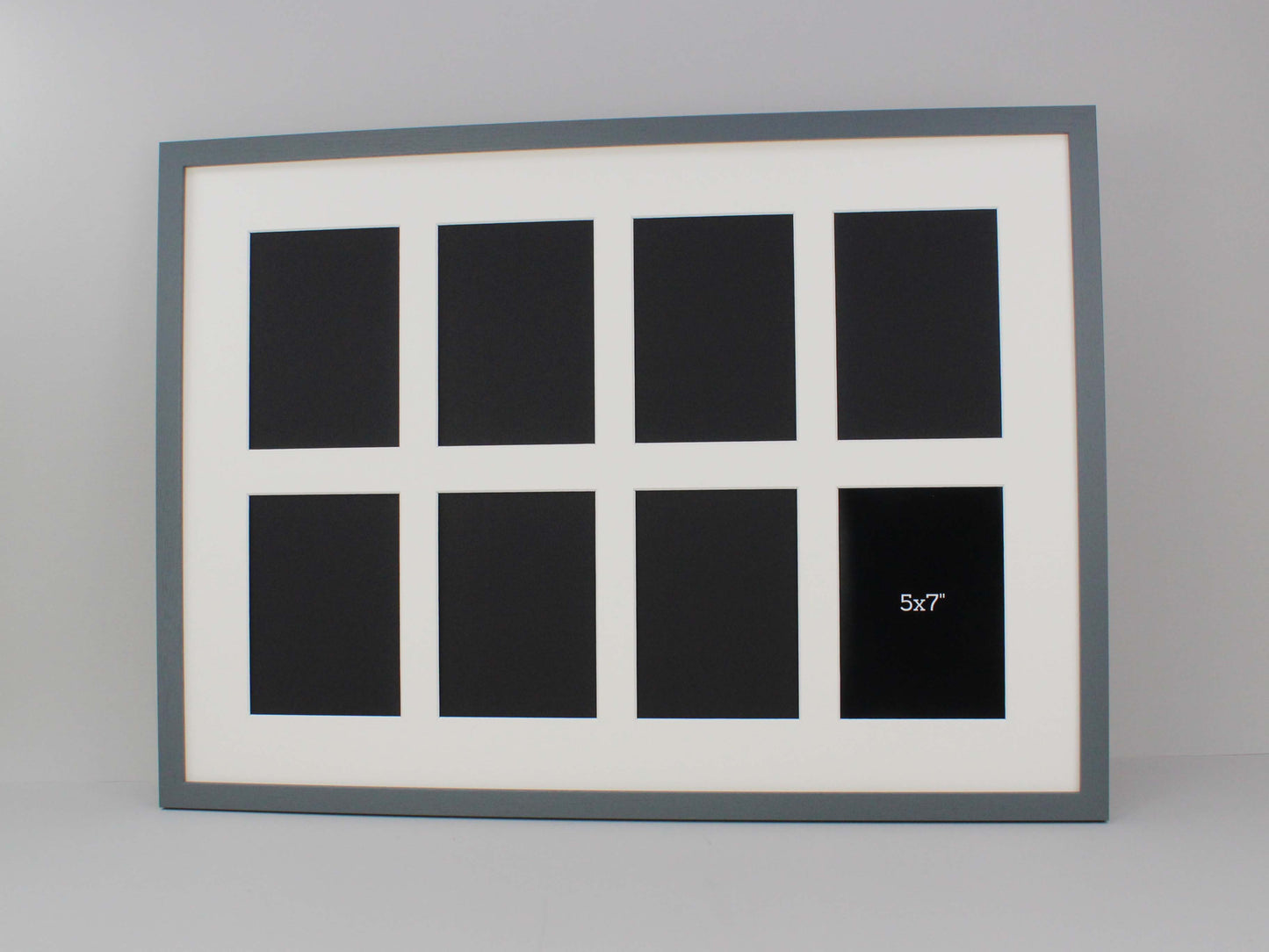 Suits Eight 5x7" sized Photos. 50x70cm. Wooden Multi Aperture / Collage Photo Frame.