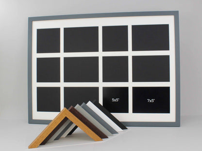 Suits Six 5x5" and Six 5x7" sized photos. Mixed Sizes. 50x70cm. Multi Aperture Photo Frame. - PhotoFramesandMore - Wooden Picture Frames