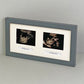 Landscape Baby Scan Picture Frame for Two Scans and Two Text Boxes. Optional Personalisation - PhotoFramesandMore - Wooden Picture Frames