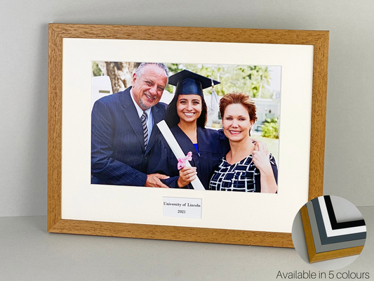 Personalised Graduation Frames. 30x40cm Portrait Frame with 12x8 inch Photo. Your Text and Photo to treasure a special Memory. A Perfect Gift. - PhotoFramesandMore - Wooden Picture Frames