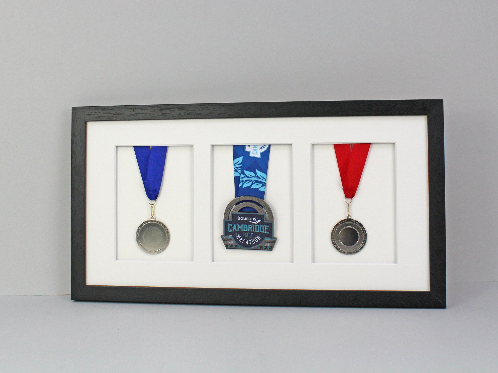 Medal Display frame for Three Medals. 25x50cm. - PhotoFramesandMore - Wooden Picture Frames