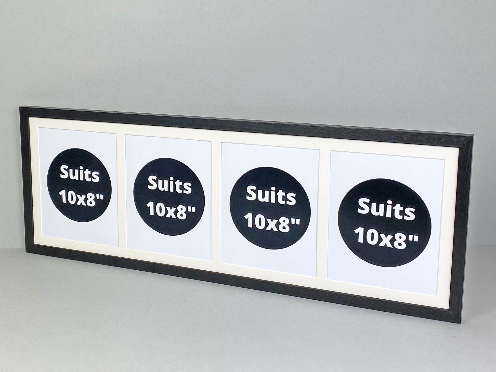 Suits Four 10x8" Photos. 30x90cm. Wooden Multi Photo Frame. - PhotoFramesandMore - Wooden Picture Frames