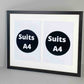 Suits Two A4 sized Photos or Certificates. 40x50cm. Wooden Multi Aperture Photo Frame.